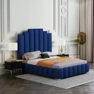 Envisage Trade - Leisa Upholstered Beds - Plush Velvet, Single Size Frame, Blue - Blue