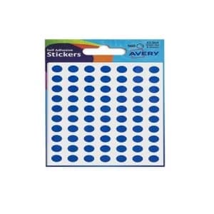 Avery Coloured Labels Round 8mm DIA Blue (560 Labels) PK10