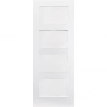 Shaker Internal Primed White 4 Panel Fire Door - 838 x 1981mm
