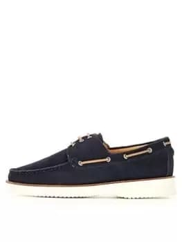 Ted Baker Darrol Suede Boat Shoes, Navy, Size 10, Men