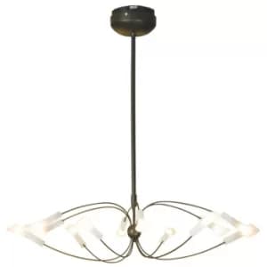 Flute Multi Arm Pendant Ceiling Light Rust