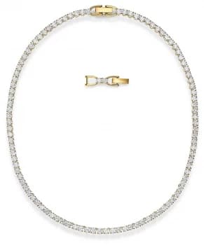 Swarovski Tennis Deluxe Necklace Gold-Tone Plated White Jewellery