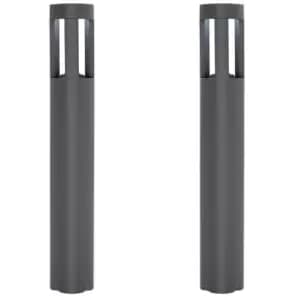 2 PACK Outdoor Post Bollard Light Grey Triangle IP54 Modern Driveway Lamp LED