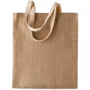 Kimood - Womens/Ladies Patterned Jute Bag (One Size) (Natural/Cappucino)