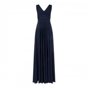 Biba Deep V Maxi Dress - Navy