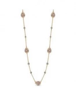 Mood Rose Gold Filagree Station Rope Necklace