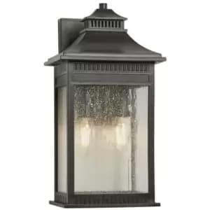 Elstead Livingston - 2 Light Medium Wall Lantern - Imperial Bronze Finish, E14