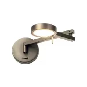 Adjustable Swing Arm Wall Lamp , Reader, 1 x 8W LED, 3000K, Satin Nickel - Luminosa Lighting