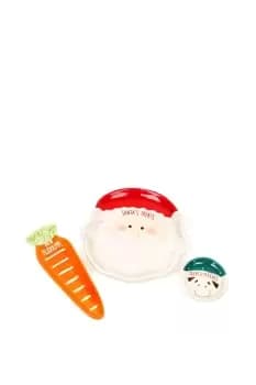 Set of 3 Dishes Santa, Carrot and Cookie