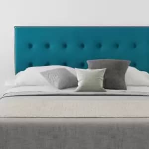 Presley Upholstered Headboard, Plush Velvet, Teal - Headboard 60cm Size Single (90x190)