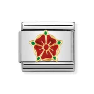 Nomination Classic Gold Red Rose of Lancashire Charm