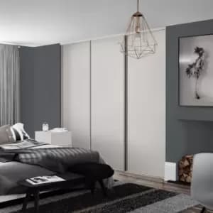 Spacepro Classic 3 Door Sliding Wardrobe Kit 2672 x 2260mm in Cashmere Steel/MFC