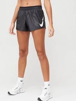 Nike Running Swoosh Shorts - Black, Size L, Women