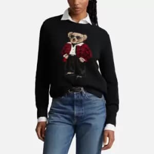 Polo Ralph Lauren Womens Holiday Bear Short Sleeve T-Shirt - Polo Black - XS