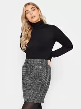 M&Co Black And White Boucle Skirt, Black, Size 10, Women