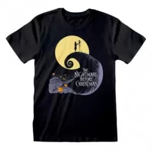 Nightmare Before Christmas Unisex Adult Silhouette T-Shirt (M) (Black)