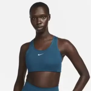 Nike Swoosh Womens Medium-Support 1 Piece Pad Sports Bra - Blue