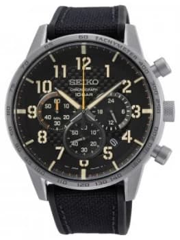 Seiko Conceptual Gents Quartz Black Rubber Strap Black Watch