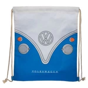 Volkswagen VW T1 Camper Bus Blue Drawstring Bag