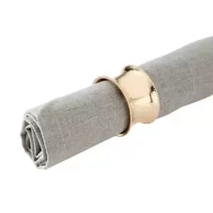 Premier Housewares Set of 4 Beaded Napkin Rings - Brass Finish