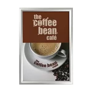 A0 Snapframe Silver - Anti-glare PVC cover, Supplied with wall fixings