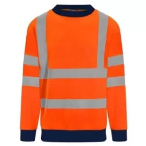 PRO RTX Mens High Visibility Sweatshirt (5XL) (Orange/Navy) - Orange/Navy