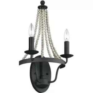 Elstead Feiss Nori Candle Wall Lamp Dark Weathered Zinc with Driftwood Grey