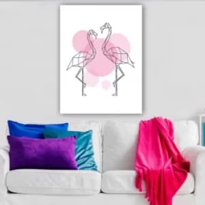 1109540141_70100 Multicolor Decorative Canvas Painting Abstract Flamingo