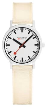 Mondaine Essence 32mm Off White Strap White Dial MS1. Watch