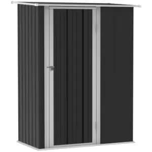 Outsunny Garden Storage Bike Shed w/ Lockable Door Sloped Roof - Grey