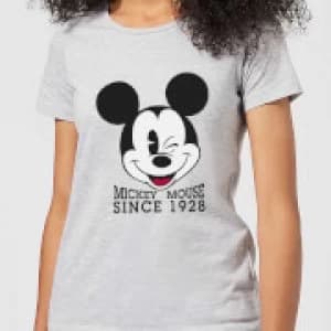Disney Mickey Mouse Since 1928 Womens T-Shirt - Grey - 3XL
