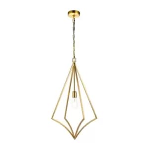 Feiss Nico Wire Frame Pendant Ceiling Light Burnished Brass