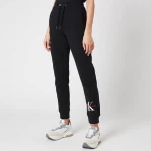 Calvin Klein Jeans Womens Monogram Jog Pants - Ck Black - L