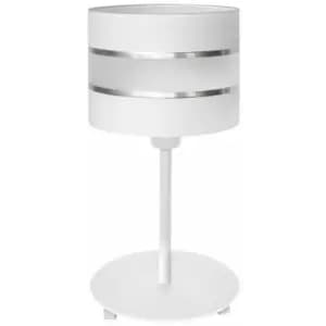 Helam Helen Table Lamp With Round Shade White, Silver 20cm