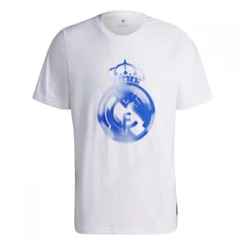 adidas Real Madrid T-Shirt Mens - White / Hi-Res Blue