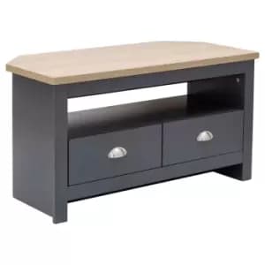 GFW Lancaster Corner TV Unit - Slate Blue