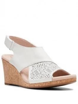 Clarks Lafley Joy Wedge Sandal - White