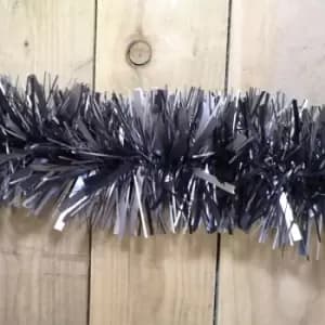 Festive Christmas 200cm x 15cm Chunky/Fine Tinsel Garland- Matt Graphite