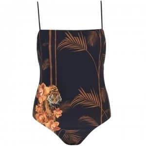 Ted Baker Ted Womens Caramel Skinny Strap Swimsuit - Navy