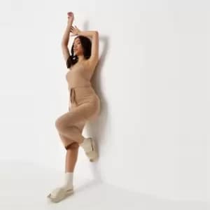 Missguided Tie Belt Cami Midi Dress - Grey