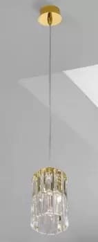 Prisma Designer Crystal Pendant Light Polished Gold, 1x G9