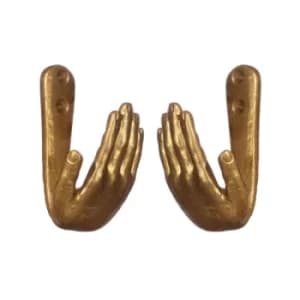 Gold Hands Curtain Tie Back Hook (Set of 1 Pair)