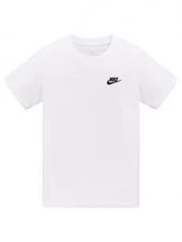 Nike Older Boys Futura T-Shirt - White/Black Size M 10-12 Years