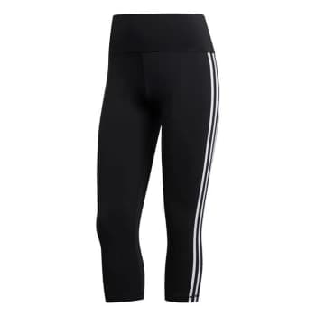 adidas Believe This 2.0 3-Stripes three quarterLeggings Womens - Black / White
