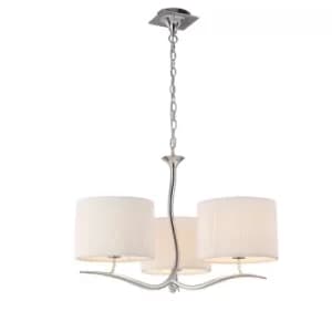 Eve Ceiling Pendant 3 Light E27, Polished Chrome with White Round Shade