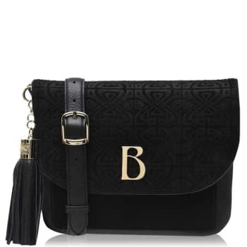 Biba Embossed Xbody Flap Over Bag - Black