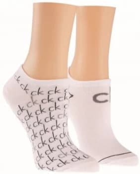 Calvin Klein Repeat logo 2 pair pack trainer socks White