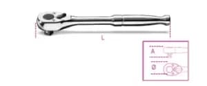 Beta Tools 900M/55 1/4" Square Drive Reversible Ratchet Metal Handle 009000905