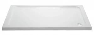 Wickes Rectangle 45mm White Cast Stone Shower Tray - 1000 x 800mm