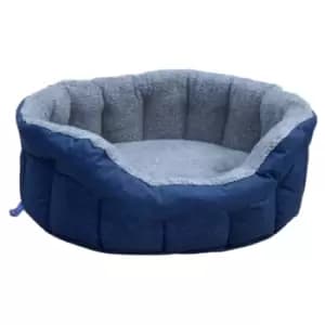 P&L Premium Bolster Dog Bed Navy Medium